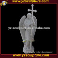 life size white stone angel and cross statues